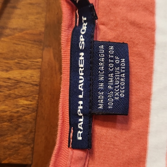 Ralph Lauren Sport Women's Orange Striped Deep V-Neck Top Size XL - Picture 2 of 4